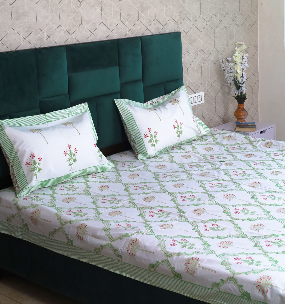 hand block bedsheets