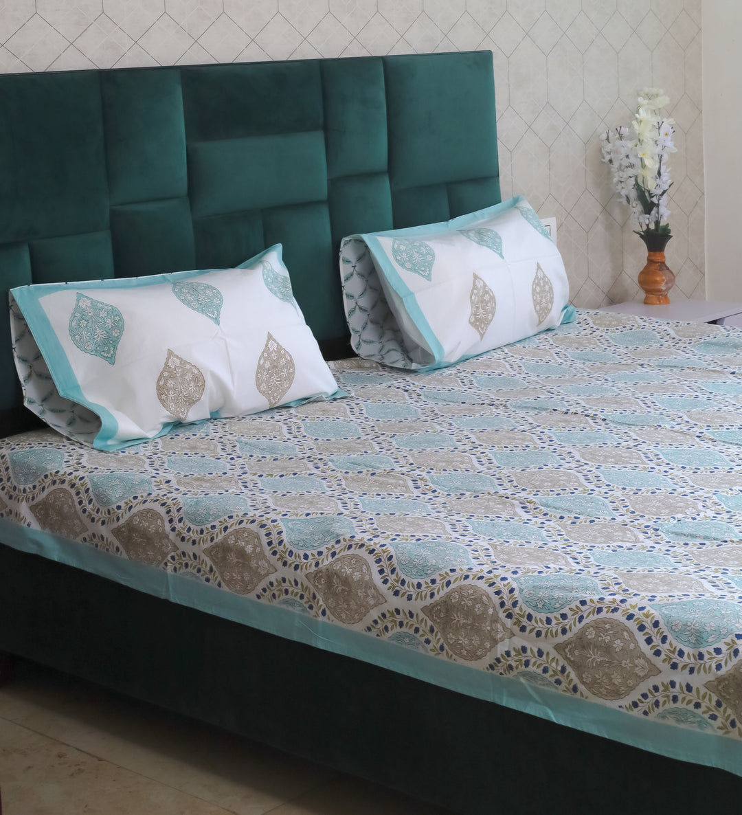 hand block bedsheets