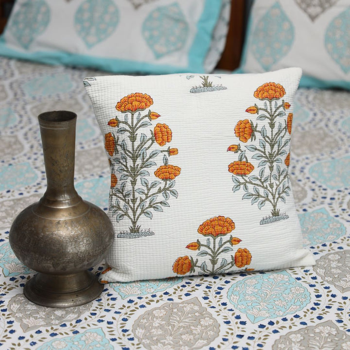 Set of 2 Cotton Cushion Covers Kantha (16 x 16 inches)