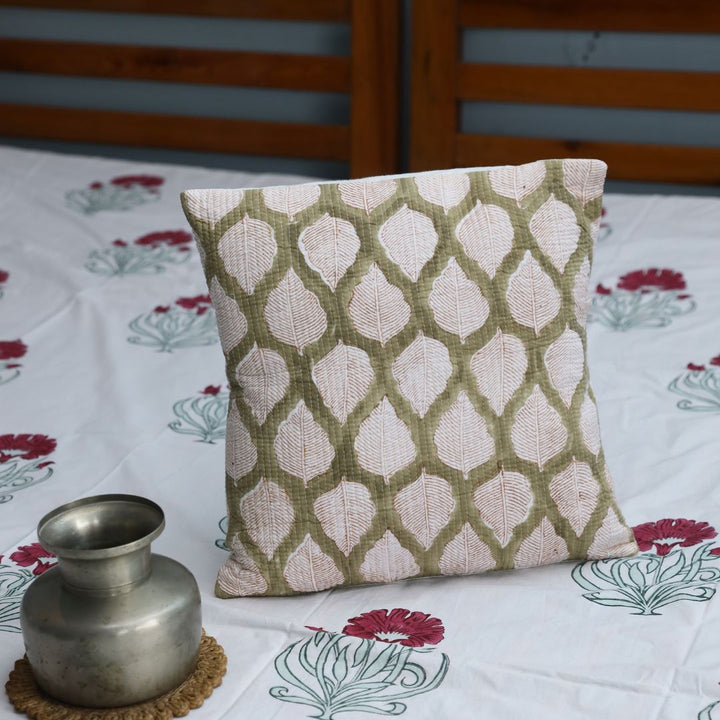 Set of 2 Cotton Cushion Covers Kantha