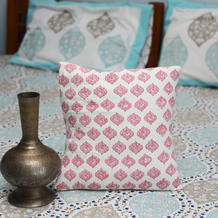 Set of 2 Cotton Cushion Covers Kantha (16 x 16 inches)