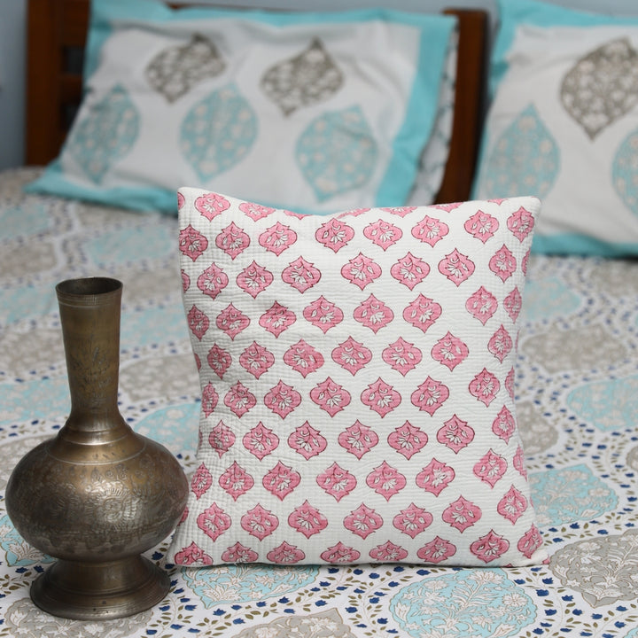 Set of 2 Cotton Cushion Covers Kantha (16 x 16 inches)