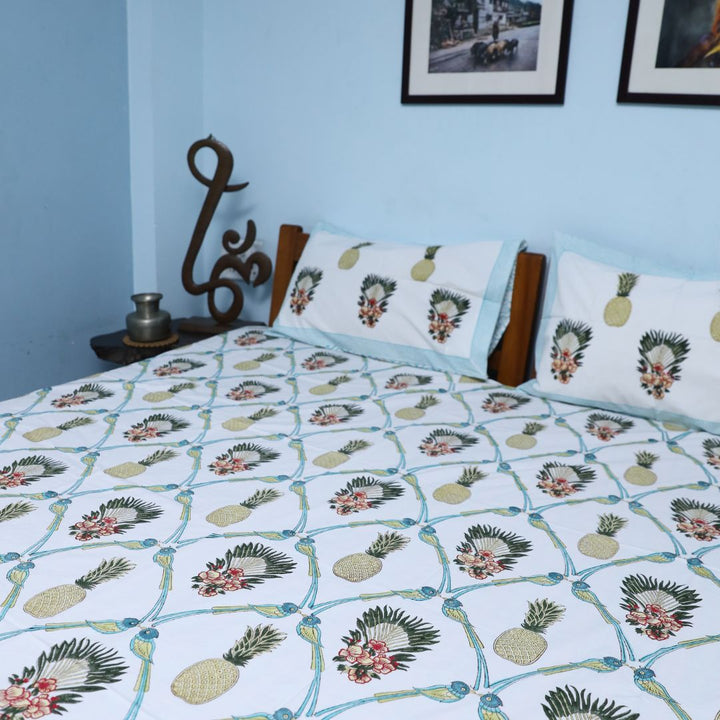 Hand Block Floral Printed Double Bed Bedsheet By Jaipur Exclusive