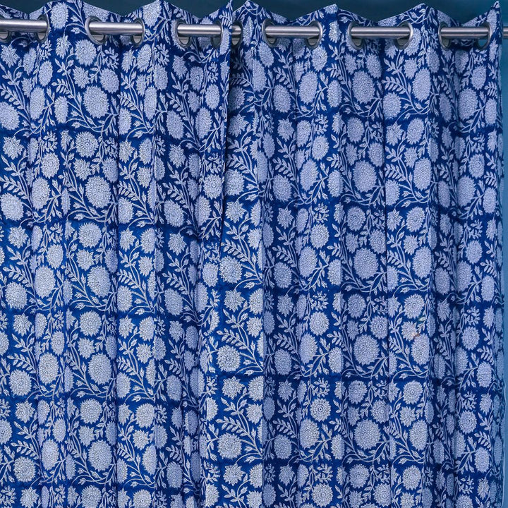 Set of 2 Cotton Handblock Printed Cotton Door Curtain