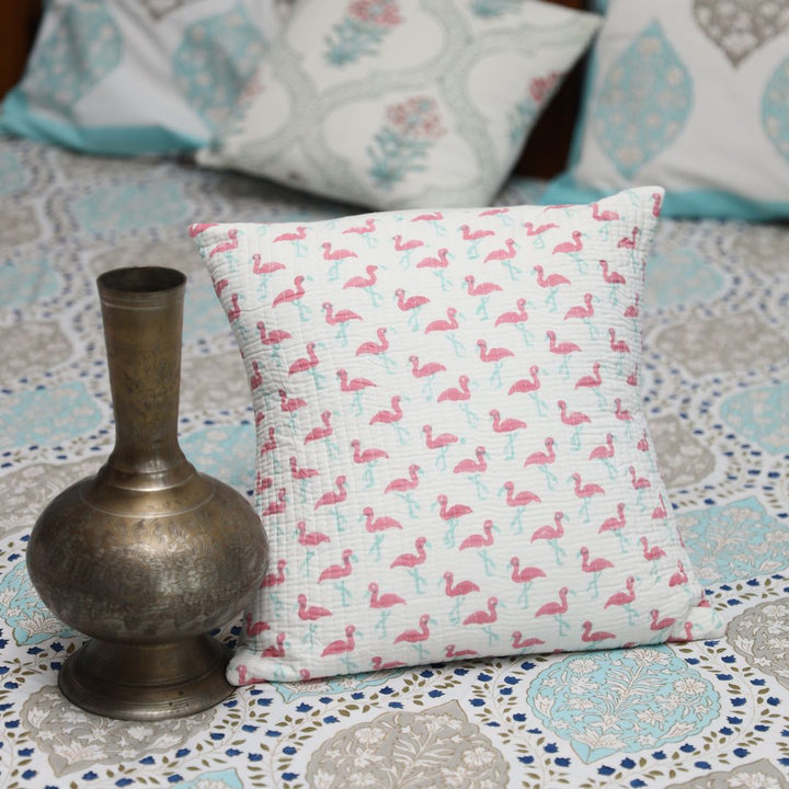 Set of 2 Cotton Cushion Covers Kantha (16 x 16 inches)