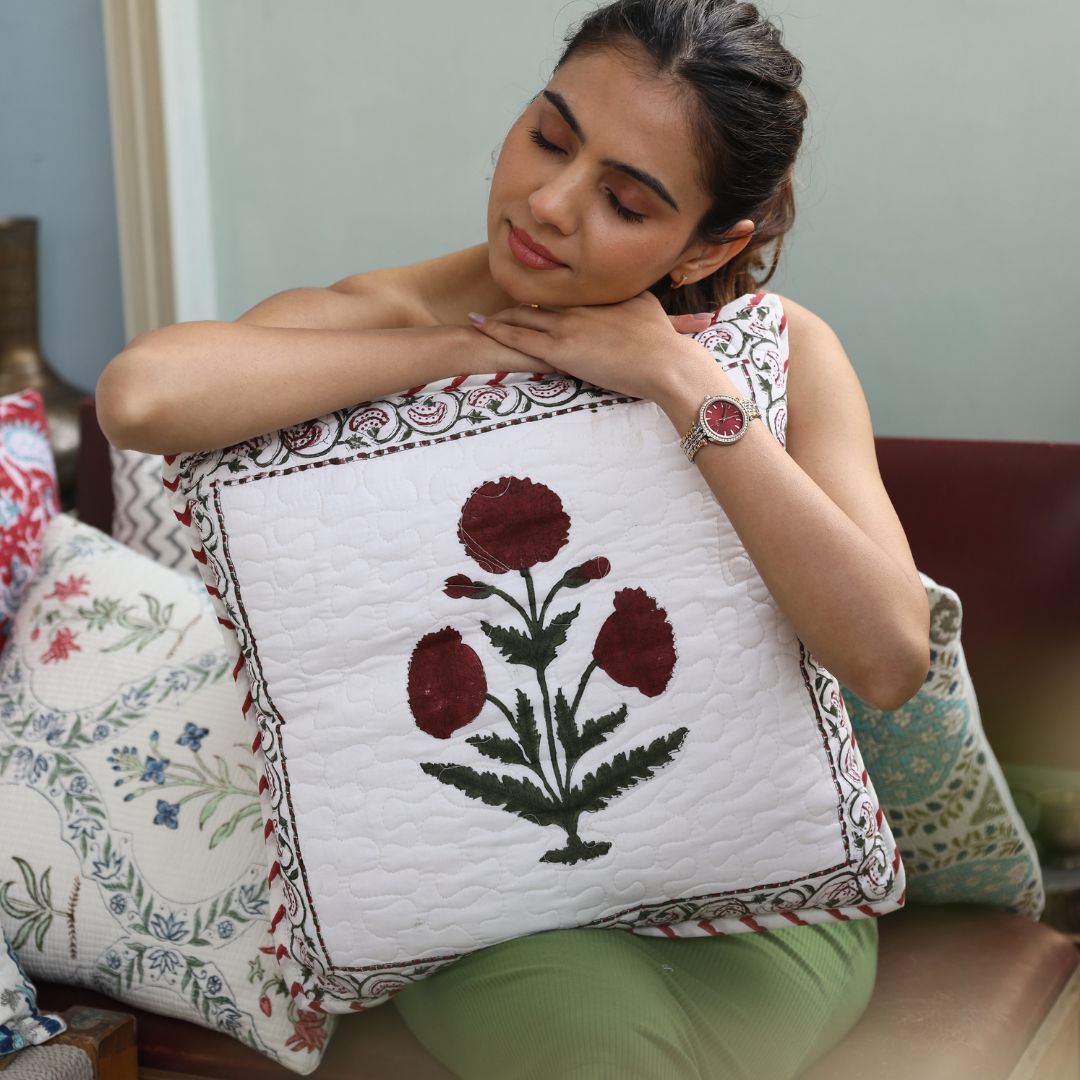 Frost Cushion 100% cotton thread embroidered cushion cover for sofa