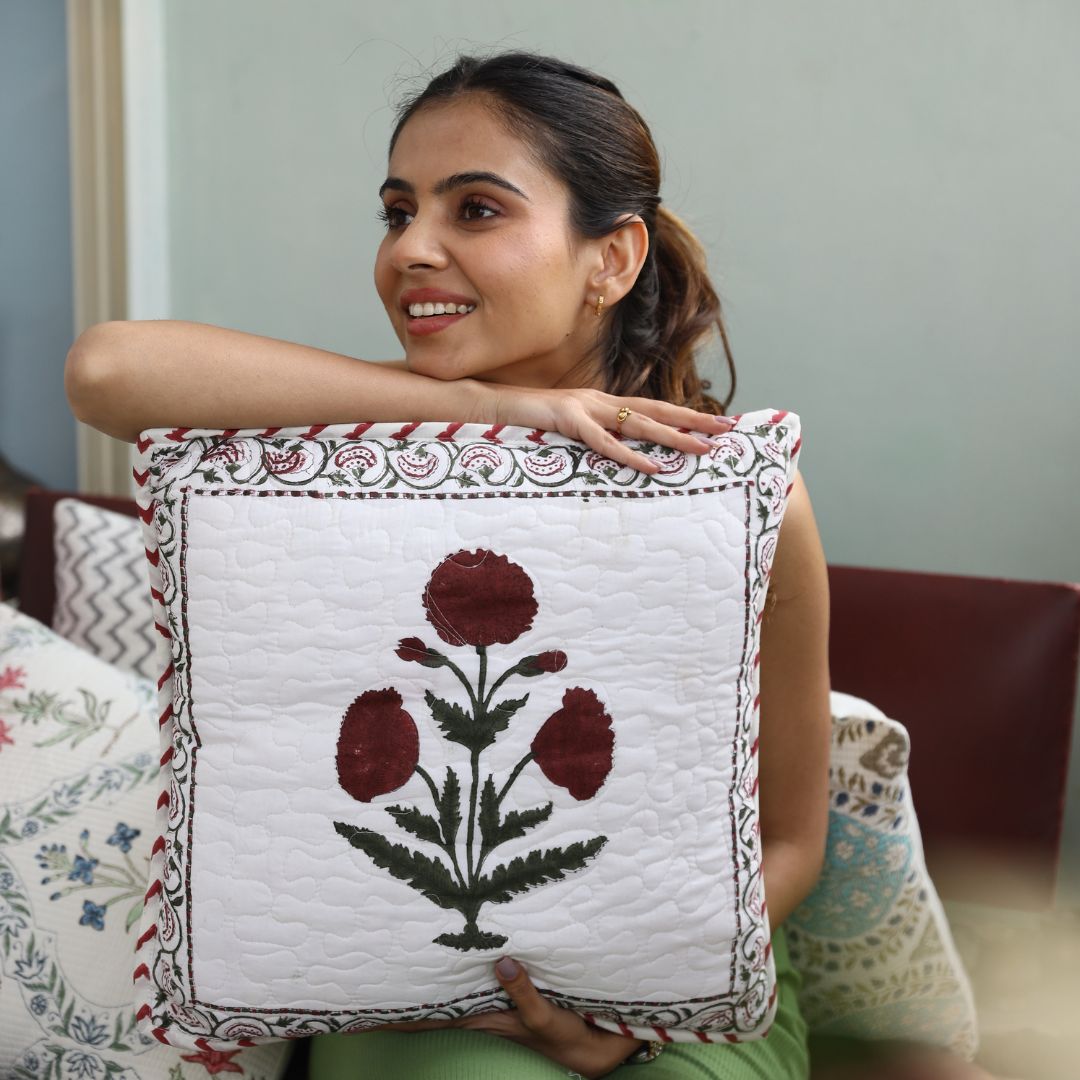 Frost Cushion 100% cotton thread embroidered cushion cover for sofa